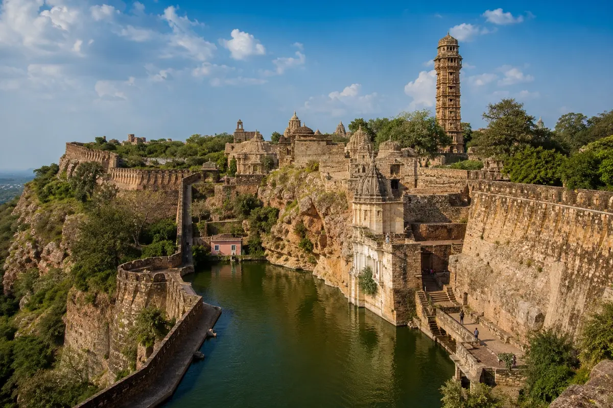 Vijay Stambh and Chittorgarh Fort in Rajasthan India